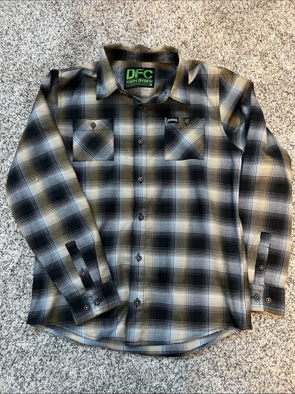 DIXXON Black & Gray Plaid Button-Down Shirt